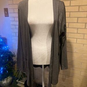 Gray Women's Open Front Sweater